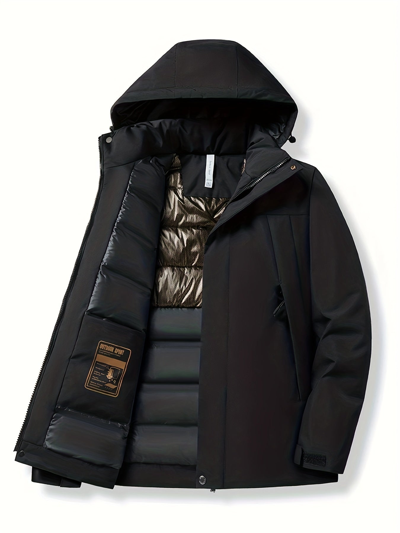 Thermische Winddichte Kapuzen Winterjacke mit Reissverschlusstasche für Damen | Ideal für den Winter