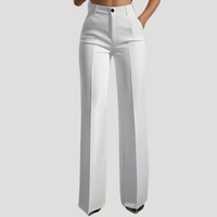 Beatrix | Damen High Waist Weite Hose in Weiß