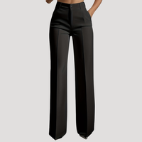 Beatrix | Damen High Waist Weite Hose in Schwarz
