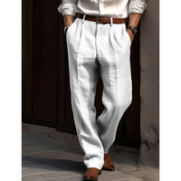 Ben | Herren Freizeit Hose mit Falten in Weiß