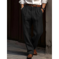 Ben | Herren Freizeit Hose mit Falten in Schwarz