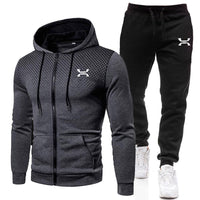 Ben | Herren Sportanzug Set mit Reißverschluss-Hoodie in Dunkelgrau