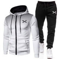 Ben | Herren Sportanzug Set mit Reißverschluss-Hoodie in Weiß