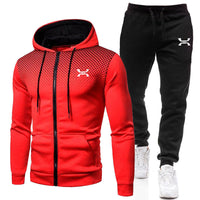 Ben | Herren Sportanzug Set mit Reißverschluss-Hoodie in Rot