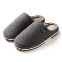 Benedikta | Damen Herringbone Hausschuhe Pantoffeln in Dunkelgrau