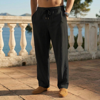 Bennet | Herren Lässige Kordelzug Hose in Schwarz