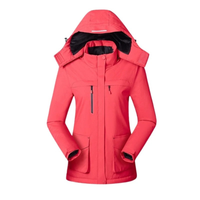 Berta | Thermo Jacke mit Kapuze in Korallenrot