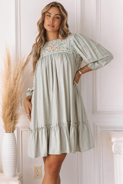 Fudus | Besticktes Minikleid Mit Langen Ärmeln