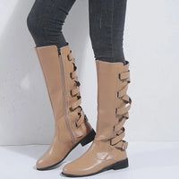 Kalinda | Damen knöchelhohe Reitstiefel mit rückseitigen Schnallen in Khaki