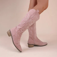 Bexley | Damen Westernstiefel mit weiter Wadenpassform und Seitenreißverschluss in Rosa