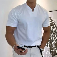 Bjarne | Herren T-Shirt Mit V-Ausschnitt Schlicht Freizeit in Weiß