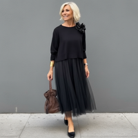Emmie | Damen Elegantes Zweiteiliges Set Koordiniert Modern Business in Schwarz
