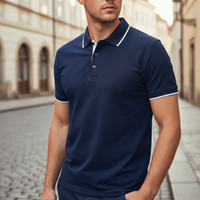 Lennart | Herren Kurzarm Poloshirt Regular Fit in Navy-Weiß