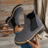 Mehetabel | Damen Chelsea-Stiefeletten mit Profilsohle in Grau
