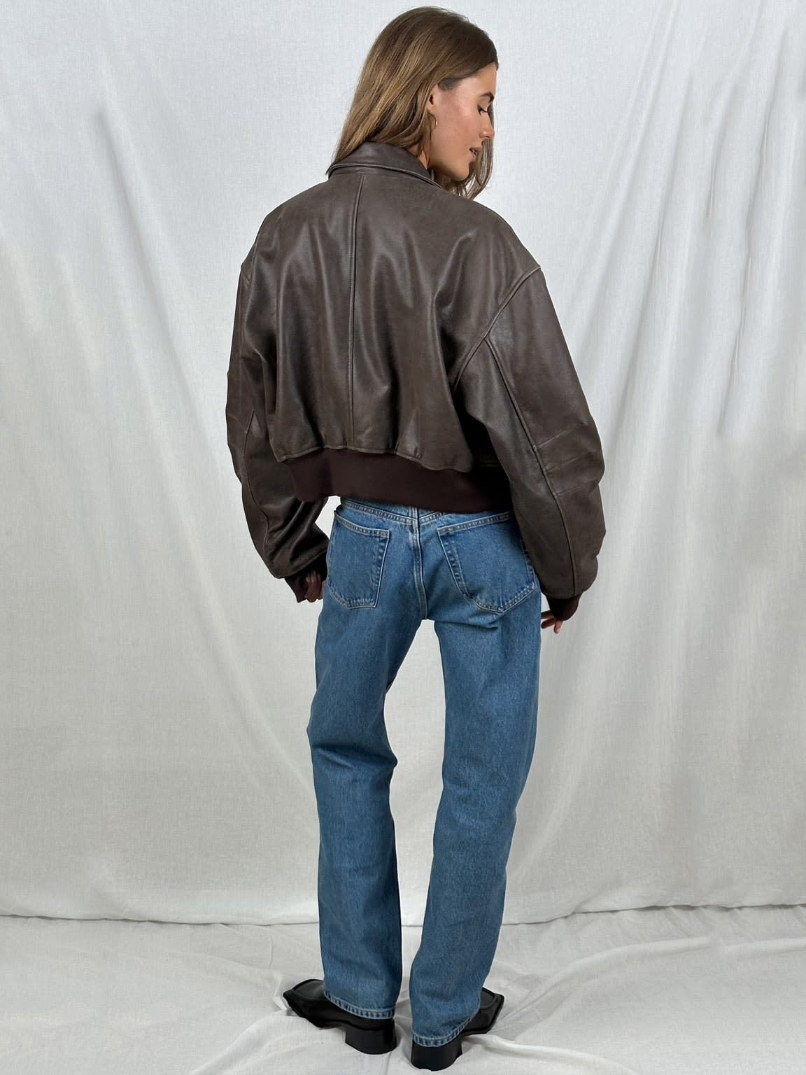 Stelz | Cropped Bomberjacke in Braun