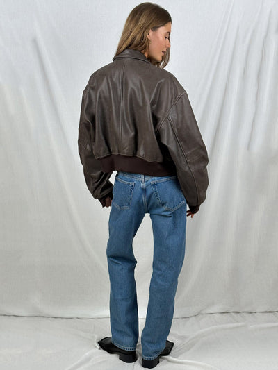 Stelz | Cropped Bomberjacke in Braun