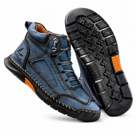 Leon | St. Moritz Leder High-Top Schuhe in Mitternachtsblau