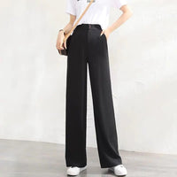 Brigid | Damen Weite Hose Hohe Taille in Schwarz
