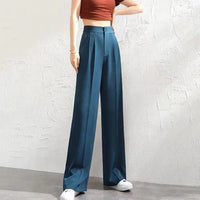 Brigid | Damen Weite Hose Hohe Taille in Blau