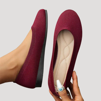 Brunhilde | Damen Gestrickte Slip-On Ballerinas in Rot