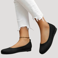 Brunhilde | Damen Gestrickte Slip-On Ballerinas in Schwarz