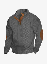 Moritz | Herren Casual Zopfmuster Regular Fit Pullover in Grau