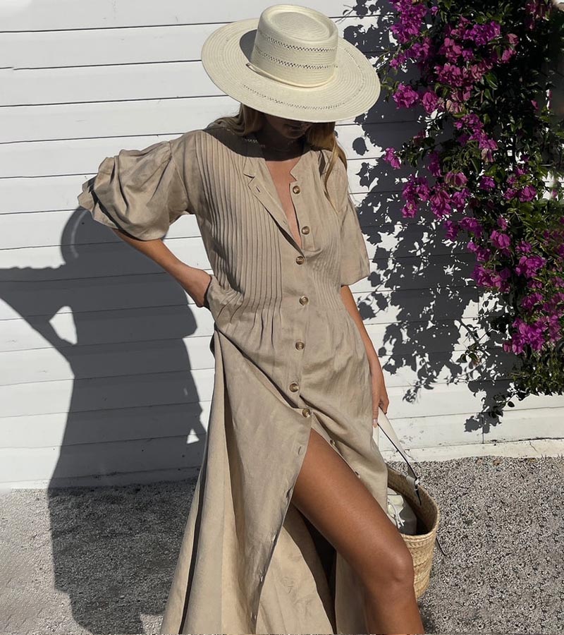 Ryzel | Stylisches Button-Down Langkleid für Damen