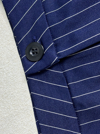 Elegantes Business Gestreiftes Hosenanzug Set in Blau für Damen | Ideal für das tägliche Tragen