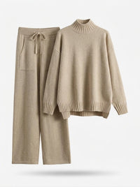 Damen Langarm-Zweiteiler mit Kordelzug in Khaki