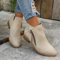 Dani | Trendige Wildlederstiefel mit Absatz in Beige
