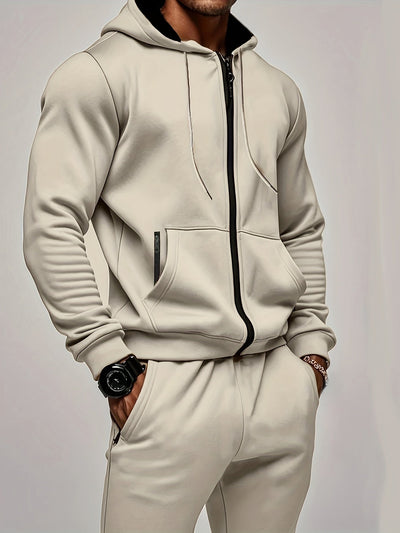 Herren Freizeit-Sportlicher Trainingsanzug mit Kapuzenpullover und Jogginghosen | Ideal für Active Wear