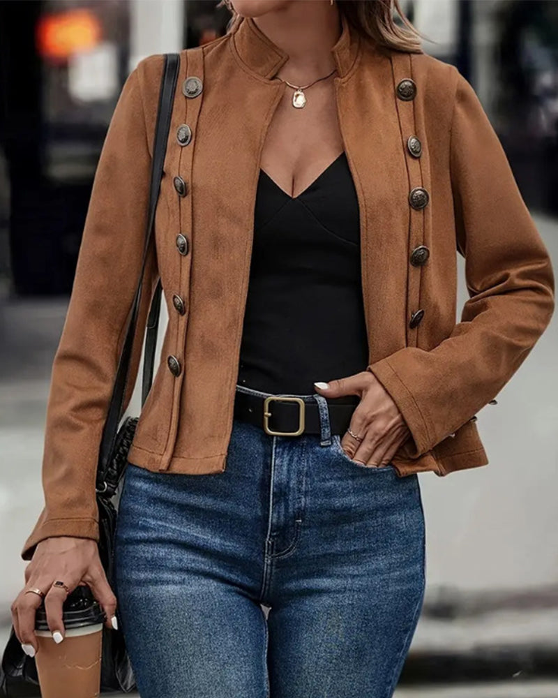 Aenne™ - Stilvolle zweireihige einfarbige Jacke