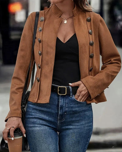 Aenne™ - Stilvolle zweireihige einfarbige Jacke