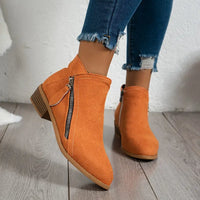 Dani | Trendige Wildlederstiefel mit Absatz in Orange