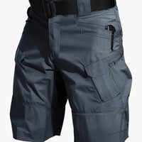 Herren-Funktionsshorts mit Taschen und Gürtel in Dunkelgrau