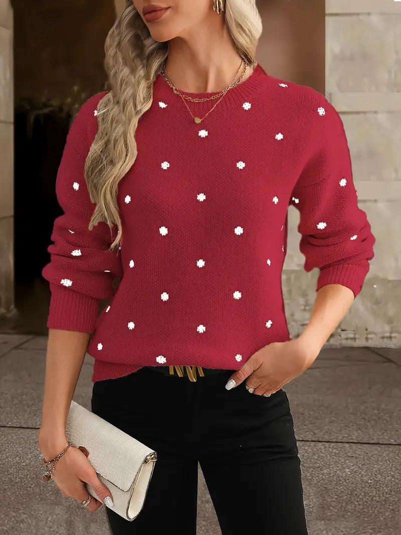 Soppie | Gepunkteter Pullover mit langen Ärmeln