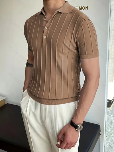 Gerben | Vertikal gestreiftes schickes Poloshirt für Herren