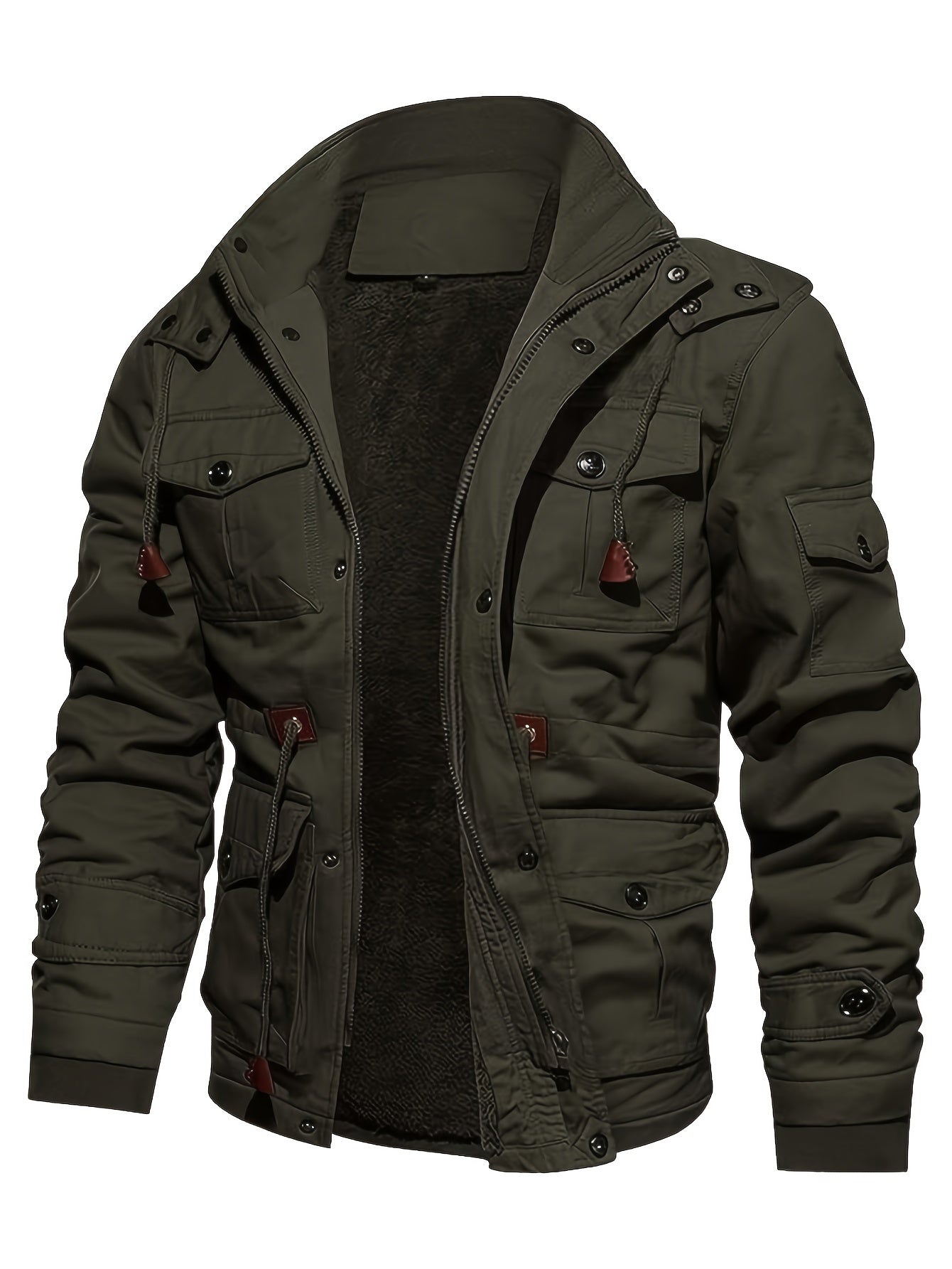 Taktische Fleece Mehrfach-Taschen Kapuzen Outdoor Jacke für Herren | Perfekt für Outdoor-Aktivitäten
