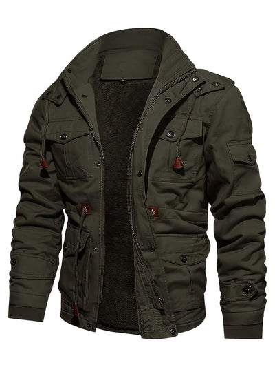 Taktische Fleece Mehrfach-Taschen Kapuzen Outdoor Jacke für Herren | Perfekt für Outdoor-Aktivitäten