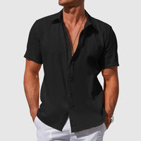 Caius | Herren Kurzarmhemd Regular Fit Freizeithemd in Schwarz