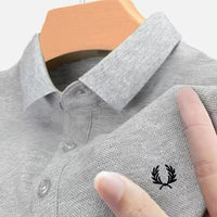 Calvin | Herren dehnbares elegantes Poloshirt in Hellgrau