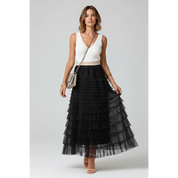 Carlotta | Damen Midirock Tüll Elegant in Schwarz