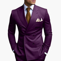 Casper | Herren Zweireiher Business Anzug in Lila