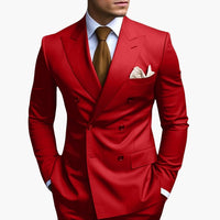 Casper | Herren Zweireiher Business Anzug in Rot