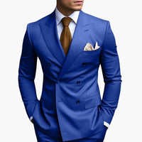 Casper | Herren Zweireiher Business Anzug in Blau
