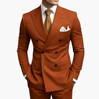 Casper | Herren Zweireiher Business Anzug in Orange