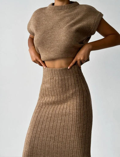 Labrina | Ärmelloses Strickset - Stilvolles Damen-Kombinationsset