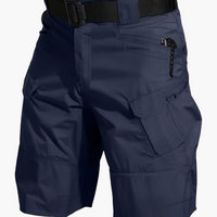 Herren-Funktionsshorts mit Taschen und Gürtel in Marineblau