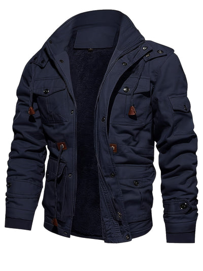 Taktische Fleece Mehrfach-Taschen Kapuzen Outdoor Jacke für Herren | Perfekt für Outdoor-Aktivitäten