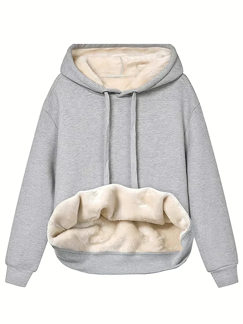 Frenska | Damen Winter Kapuzenpullover aus Plüsch